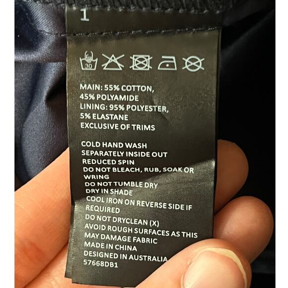 Bardot dress Adeline Cotton Blend Midi blue size Small S (US 4) - Picture 7 of 7